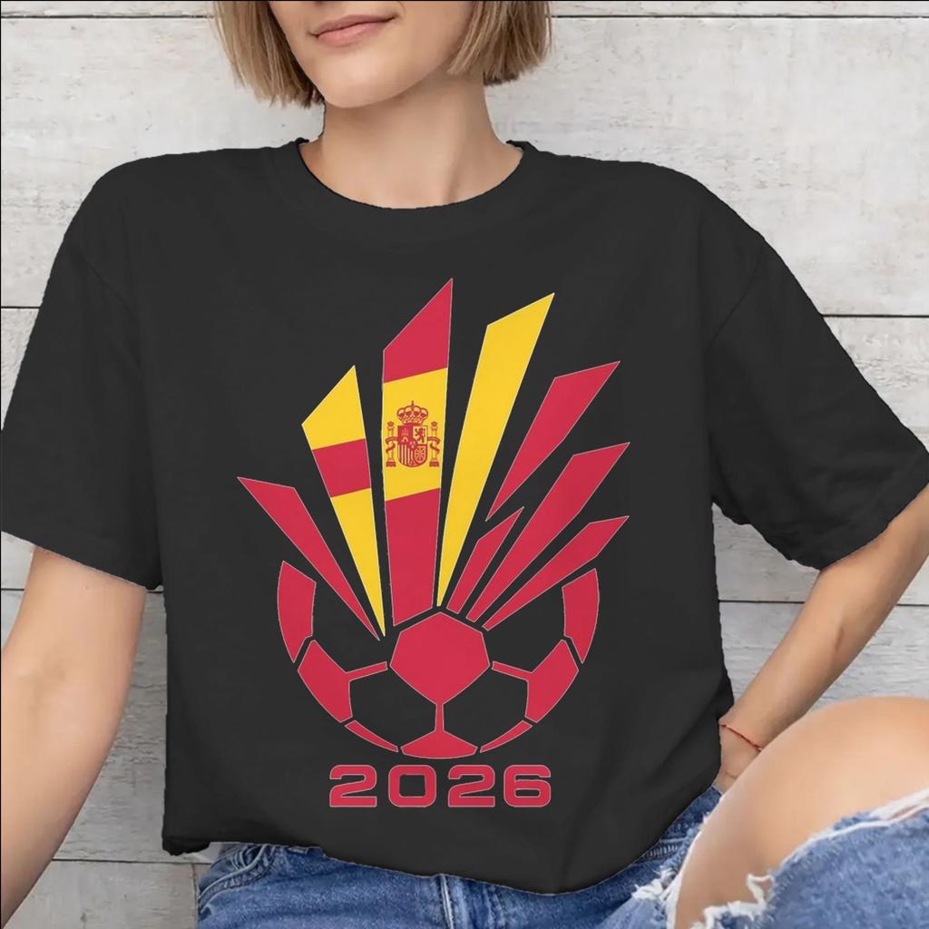 Unisexs Unisexs Spain Football 2026 Shirt Cotton Graphic TShirt Clothing Outfits