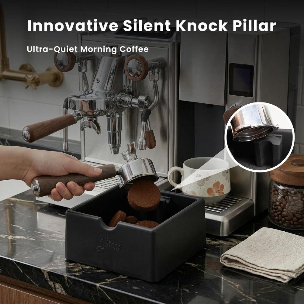 Silicone Espresso Knock Box Non-Slip Base Coffee Puck Box Coffee Grounds Bin  Espresso Accessories