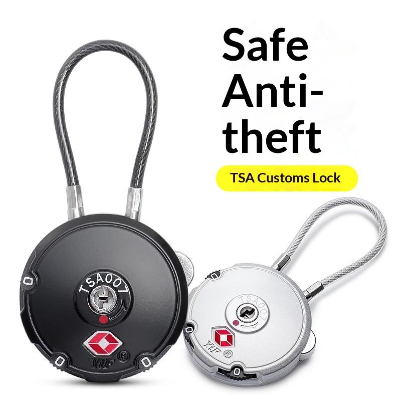 3 Digit Tsa Combination Customs Password Lock Overseas Clearance Trolley Luggage Suitcase Backpack Password Steel Cable Padlock