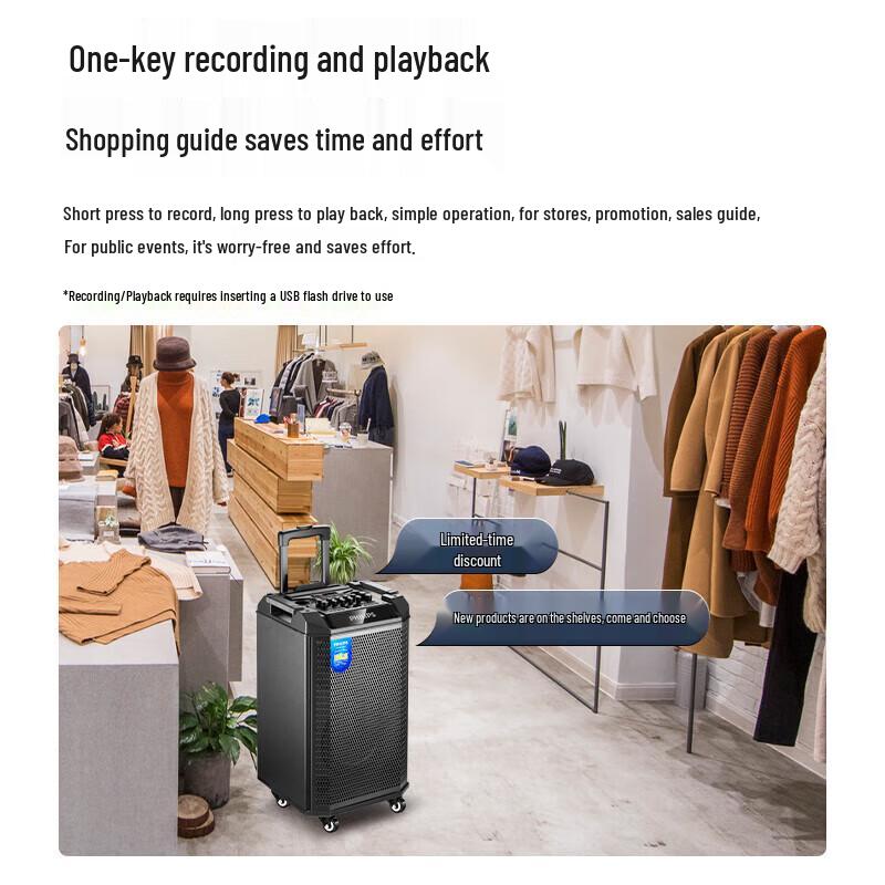Philips Портативная караоке-колонка SD180 8 дюймов с двумя микрофонами, штекер CN (адаптер в комплекте) (Китайская версия)