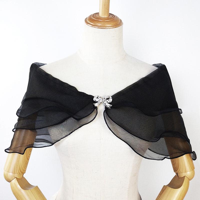 1 шт. однотонная шаль из лесной системы, модное свадебное платье, универсальный бант, пуговицы, тонкий стиль, одно плечо