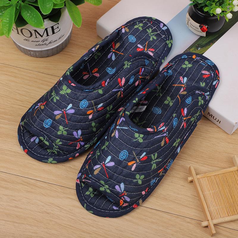Модные женские домашние тапочки, весенне-осенние мягкие хлопковые тапочки, женские ретро-тапочки для дома и спальни с цветочным принтом, смешанный заказ