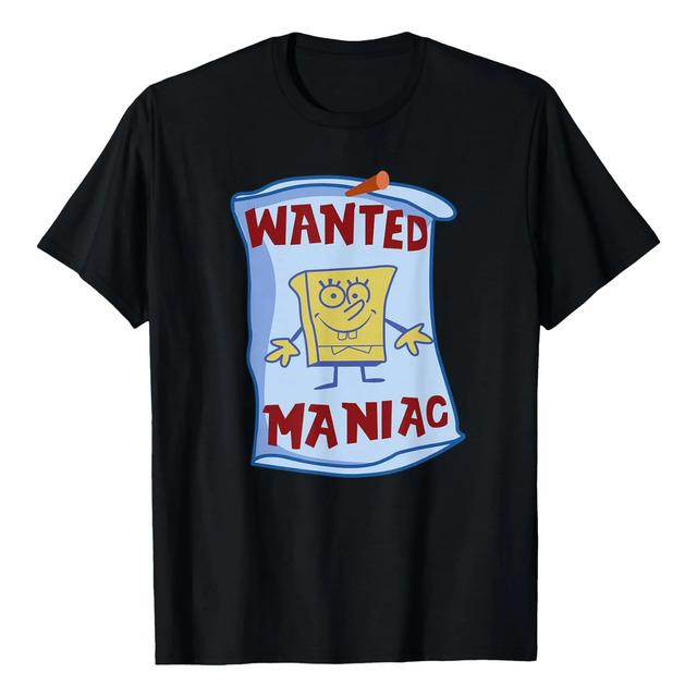Spongebob Cartoon T-shirt Wanted Maniac