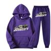 Men Women Streetwear Hooded Tracksuit Set Red Black Tiger Print Sweatshirt Pants Casual Outfit