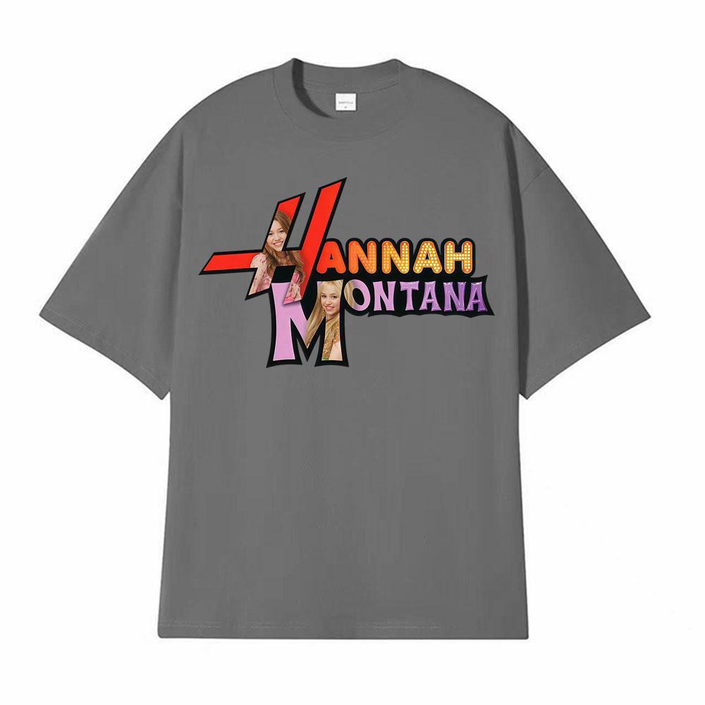 Singer Hannah Montana Logo T Shirts Men Women Fashion Aesthetic Short Sleeve Tshirts Cotton Casual Fashion T Shirt Streetwear