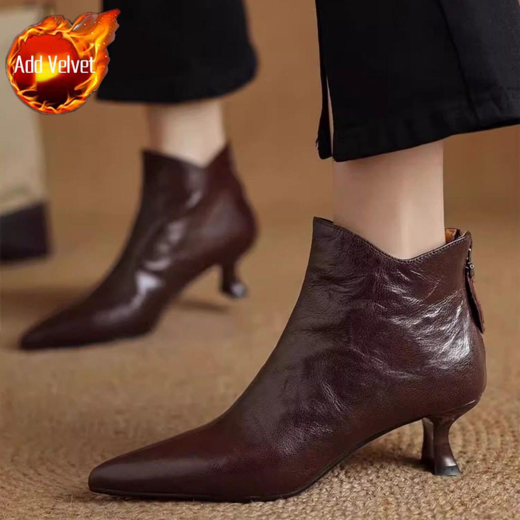 Fashion Moccasin Work Ankle Boots for Women Soft Stiletto Heel Designer Luxury Booties Comfortable and Elegant Y2k Hot Woman Short Shoes