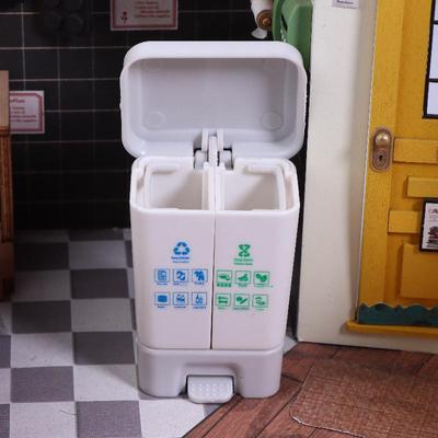 Кукольный домик Миниатюрная модель кухонной утвари Миниатюрное классифицированное мусорное ведро Реквизит для съемочной сцены