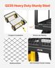 Steel Garden Cart, 635 kg Heavy Duty Pullable Garden Wagon Yard Cart, 2 in 1 Outdoor Metal Utility Wagon Yard Trailer with 330 mm All Terrain Tires,