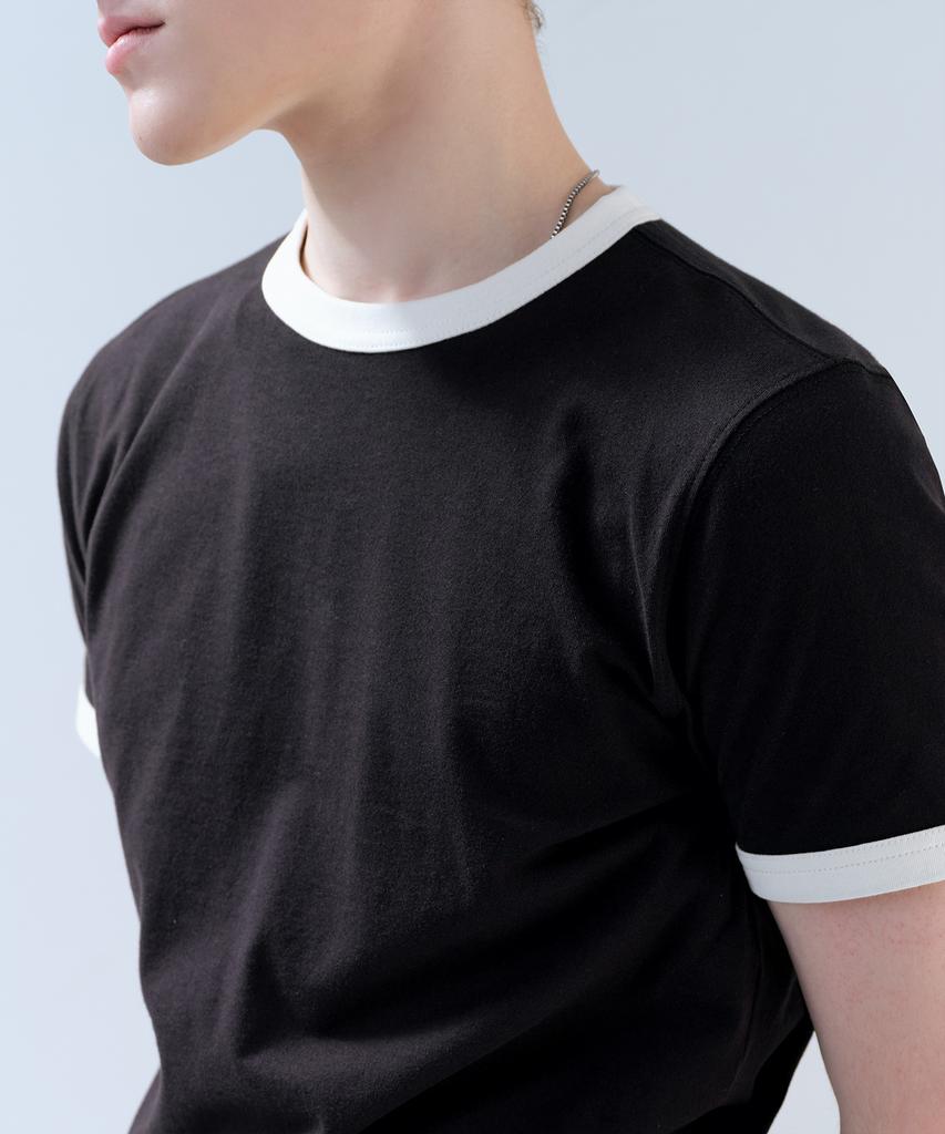 MUSINSA STANDARD Classic Ringer T-Shirt [Black]