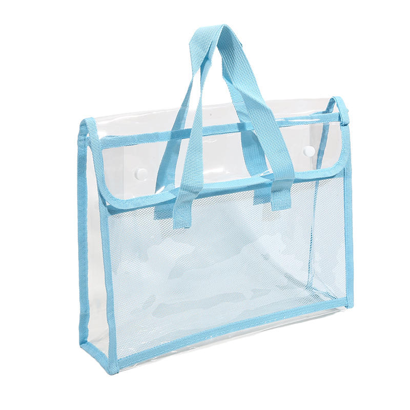 PVC Self-Adhesive File Bag Large Capacity Transparent Waterproof Handheld Folder Portable Expandable File Storage Bag
