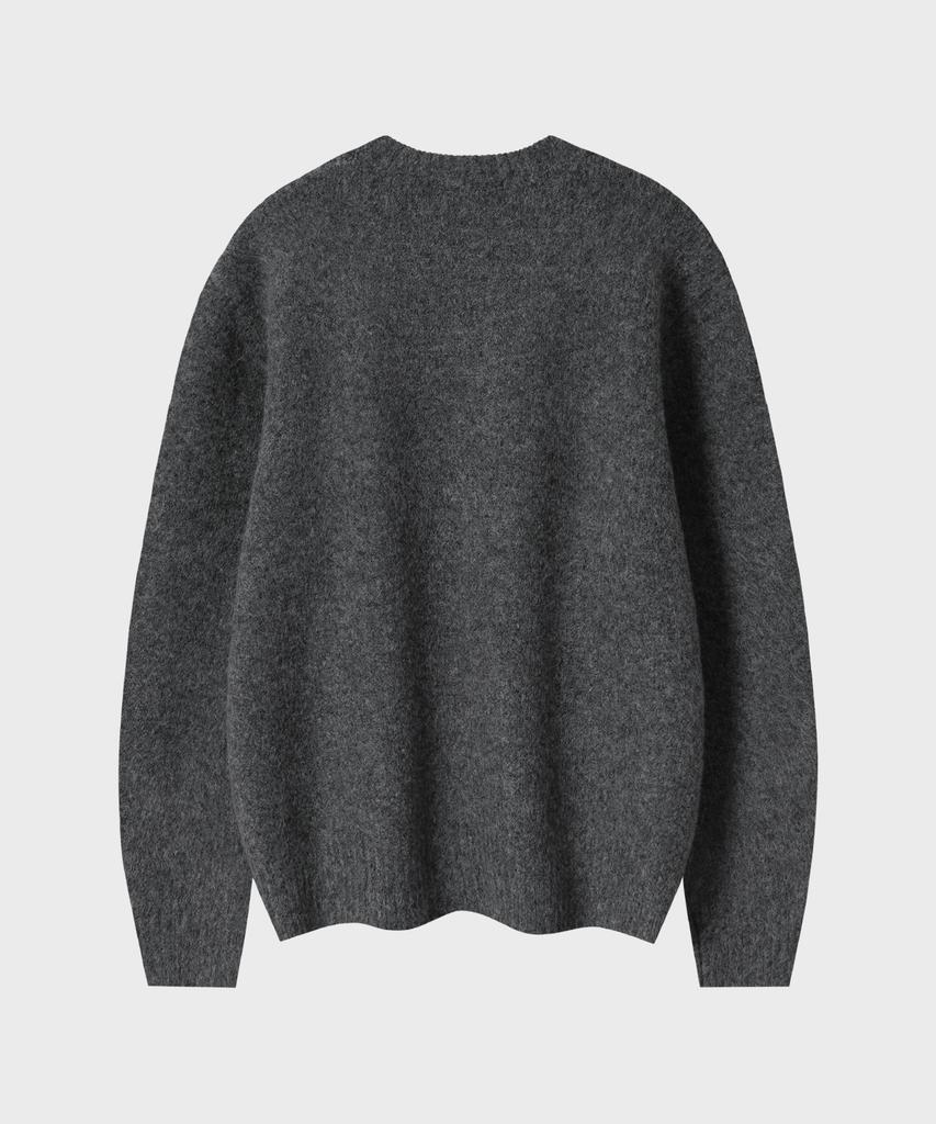 LEIRE Wool Mohair Round Knit [Charcoal]