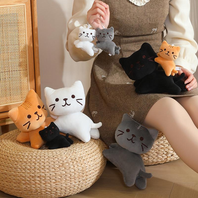 10-20 см Мультяшный Кот Кукла Плюшевая Игрушка Набитая Милый Кавайный Котенок Маленькое Животное Черно-Белый Оранжевый Серый Плюшевая Игрушка Декор Подарок