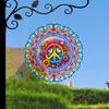 Peace Sign Wind Spinner 25.4cm 3D Hanging Kinetic Decor with 360 Rotating Hook Laser Cut Metal Art for Outdoor Indoor Garden Yard Gift