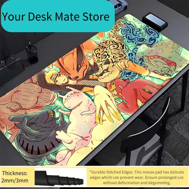 Mouse Pad Office Naruto Uzumaki Computer Keyboard Pad Carpet Large Gaming Accessories Edge White Mousepad PC Game Desk Mat Table