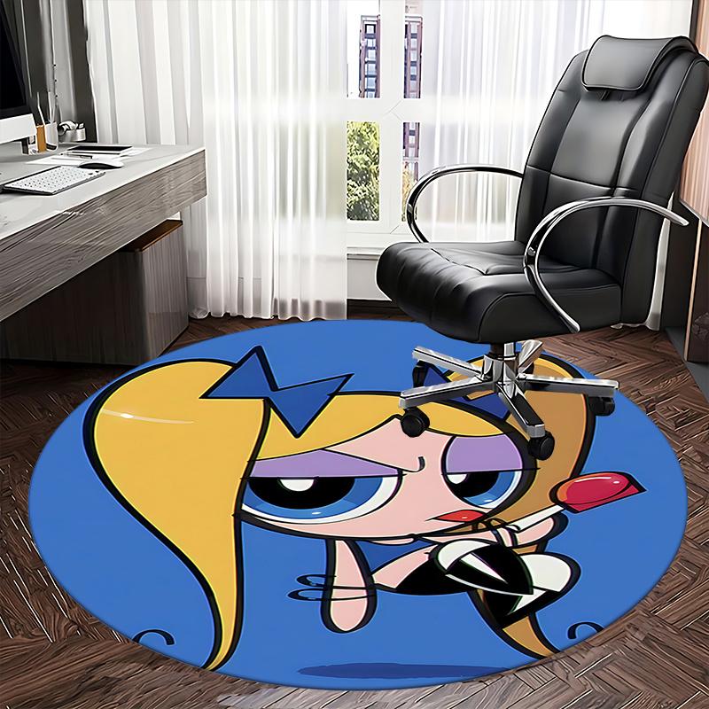 Powerpuff Girls Chair Mat Round Carpet - Home Decor, Sofa Rug, Office Mat, Gift for All Rooms0496b