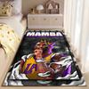 Sports Area Rug, Kobe Bryant Lakers Mamba Mentality Crown Shush Finger Cloud Purple Gold Print, Fan Decor, Non-Slip Mat
