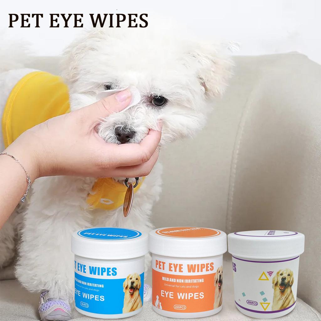 Dog Eye Wipes 200 Tablets Pack, Eye Cleaner For Dogs And Cats, Pet Tear Stain Removal Wipes, Dog Eye Cleaning Wipes, Eye Cleaning Pads, Odorless260ml