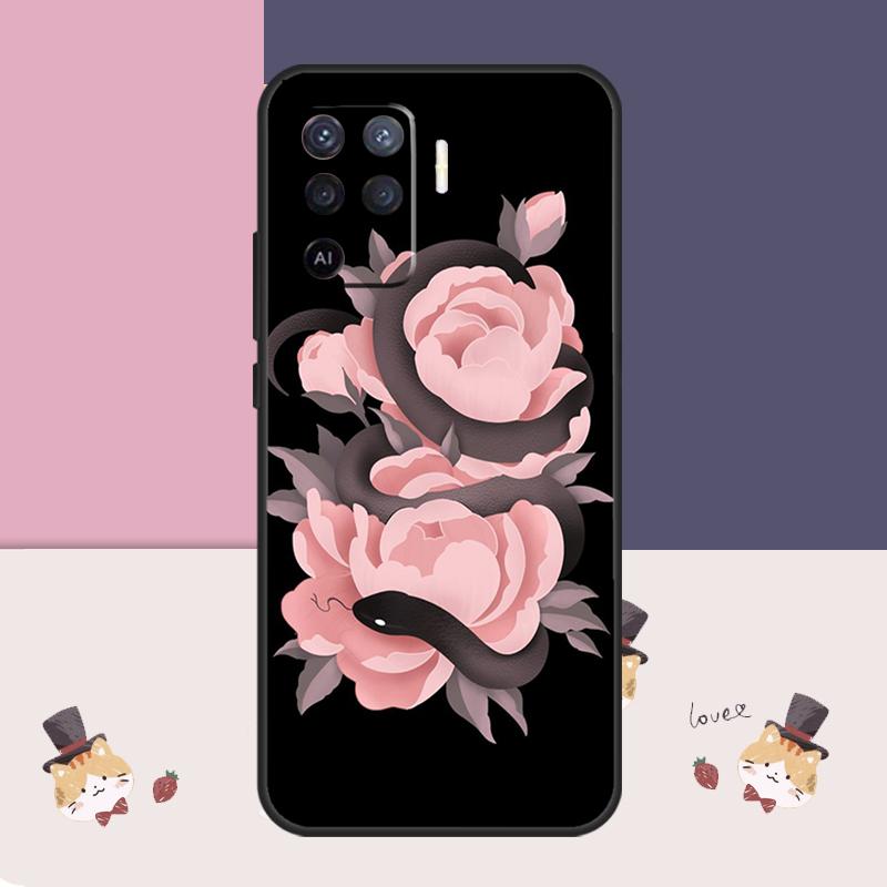 Чехол 'Цветок змеи' для Oppo A76 A96 A16 A60 A98 A58 A78 A18 A38 A80 A40 A77 A57 A17 A74 A54 A94 A15 A5 Pro