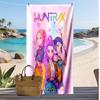 Пляжное полотенце с принтом Kpop Demon Hunters, Большое впитывающее быстросохнущее полотенце для летнего отдыха на природе и плавания