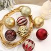 16Pcs Christmas Tree Balls Ornament DIY Accessories Shatterproof 8cm Colored Printed Plastic Ball for Holiday Party Scene Layout Christmas Balls