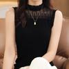 Women Vest Summer MODERN NEW SAGA Knitted T-shirt Sleeveless Basic Tees Wool Knit Tank Knit Top Turtleneck Female