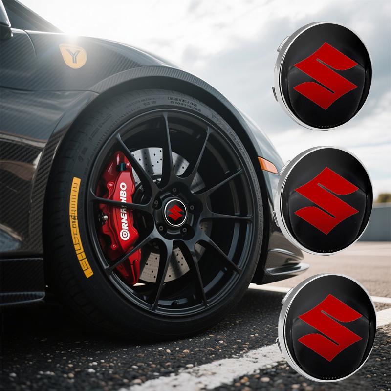 4pcs Car wheel hub emblem - Auto parts for vehicles for Suzuki Swift Jimny Grand Vitara SX4 Samurai Spacia Liana Car Accessories