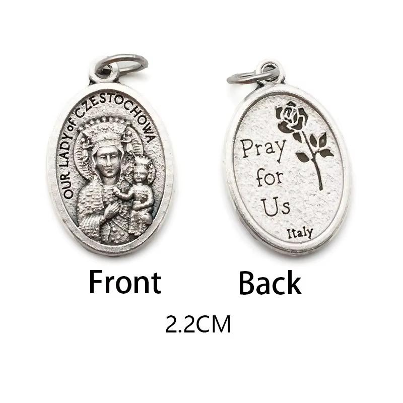 Двусторонние металлические подвески, ожерелья, браслеты, аксессуары своими руками, большая овальная святая медаль, кулон для любой цепи или ожерелья, христианские украшения