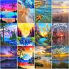 New 5D DIY Diamond Painting Sea View Diamond Embroidery Scenery Cross Stitch Full Round Drill Crafts Home Decor Art Gift