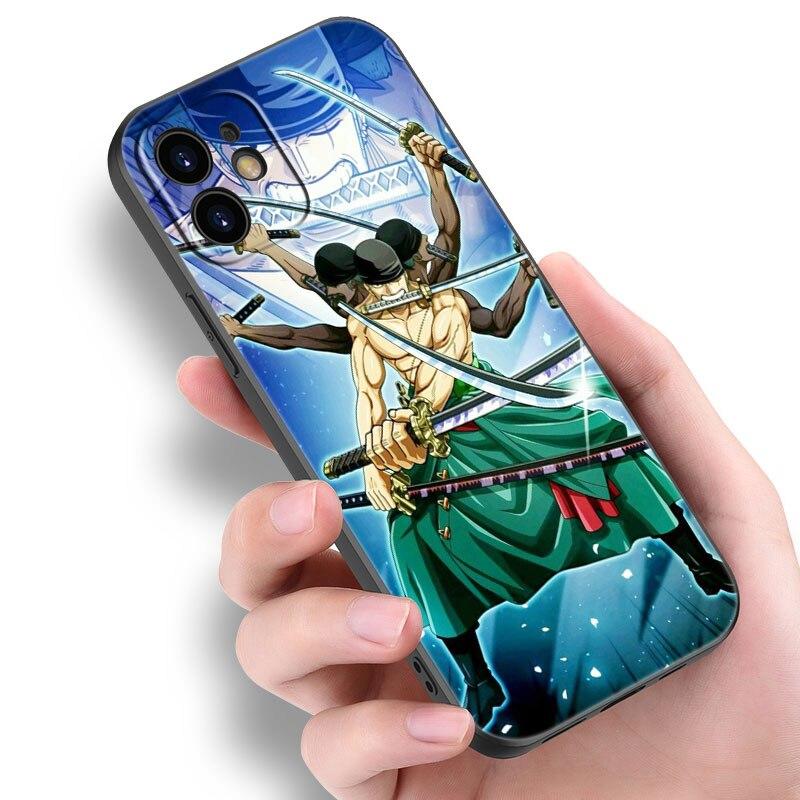 Чехол для телефона с изображением аниме Ророноа Зоро для Apple iPhone 14 13 12 Mini 11 Pro Max 7 8 XR X XS 7 8 Plus SE 2020 2022, черный мягкий чехол