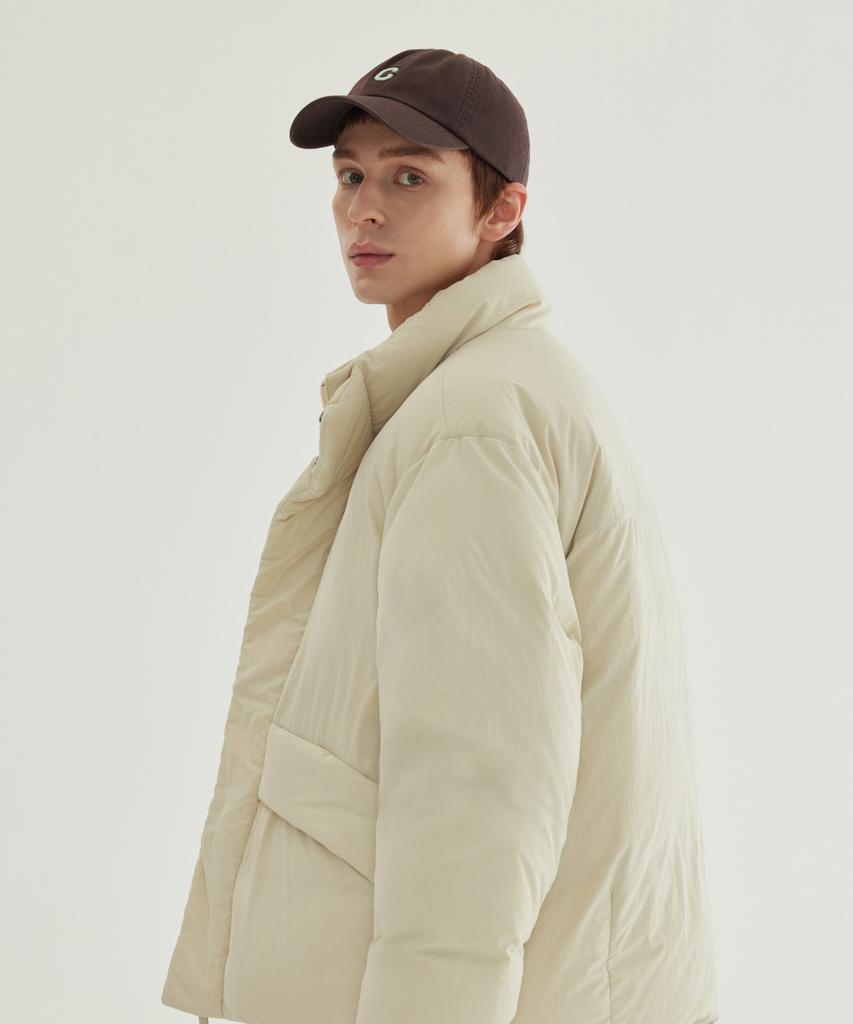 Covernat Non-Quilted Short Puffer Ecru