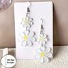 Серьги-ромашки Милый кулон-ромашка Серьги-крючки Аксессуары Серьги с подвеской-цветком Девочка