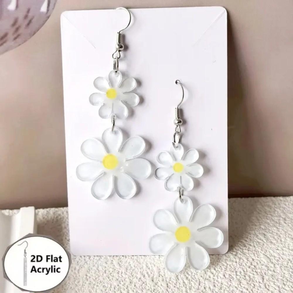 Серьги-ромашки Милый кулон-ромашка Серьги-крючки Аксессуары Серьги с подвеской-цветком Девочка