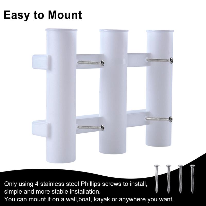 Goture Fishing Rod Holders 3-Tude Rack Fishing Rod Holder Bracket Plastic Fishing Pole Holder with Screw Boat Accessories