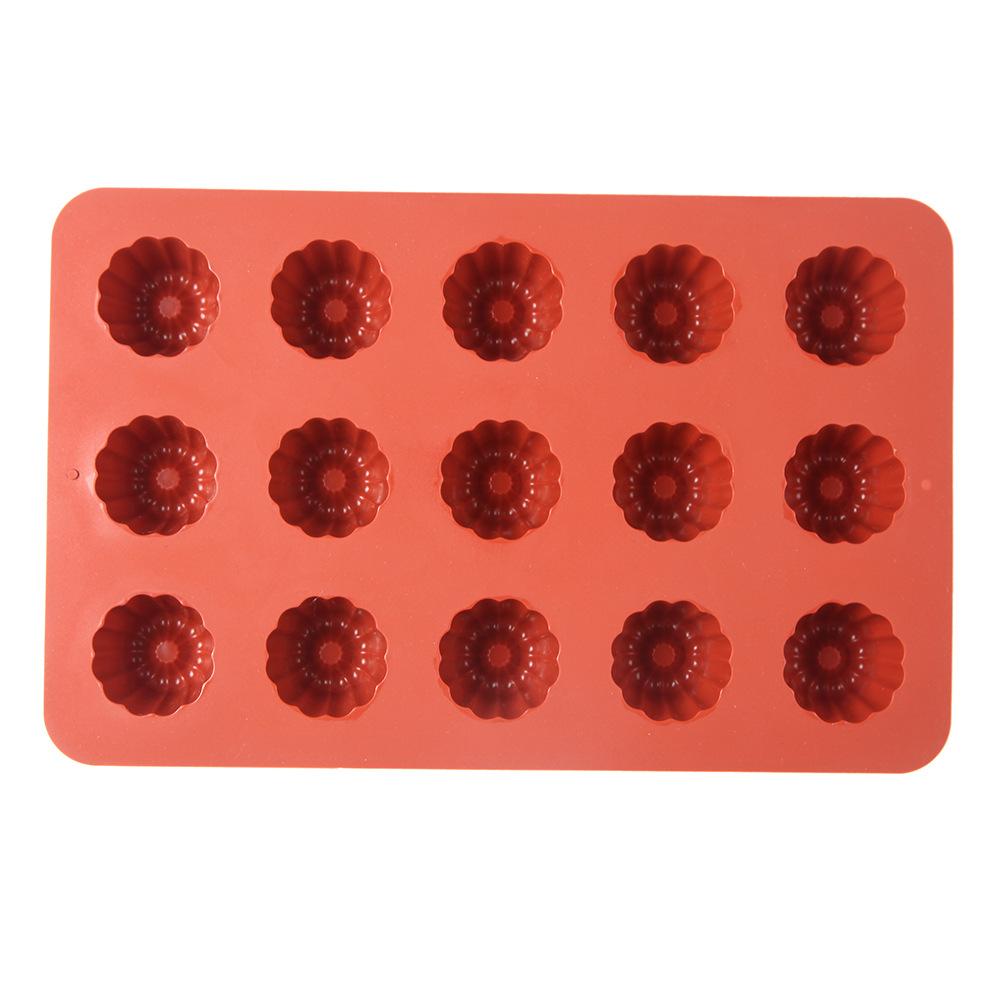 Silicone Mold 15 Cups French Custard Coffee Cake Mold Bordelais Silicon Candy Maker Muffin Jelly Cake Pan Baking Tools