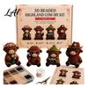 Creative Hobby Kit 3D Beaded Highland Cow for Adults Tiny Animals DIY Bead Kit Craft Set Beading Embroidery Kits 4 Cute Designs Themed Beadwork