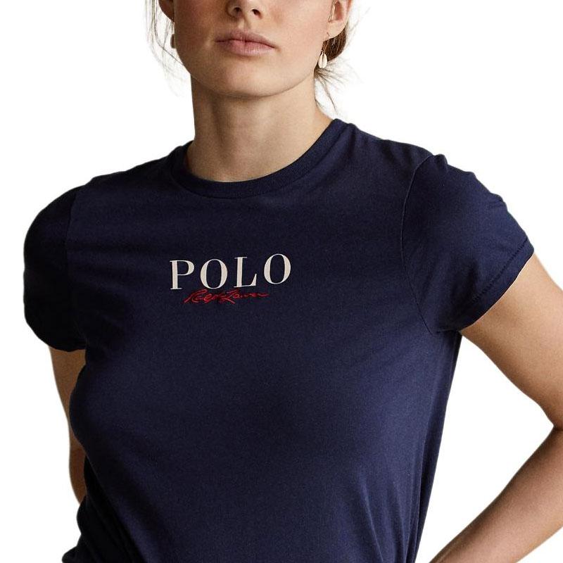 Женская футболка с коротким рукавом и круглым вырезом Polo Ralph Lauren с логотипом