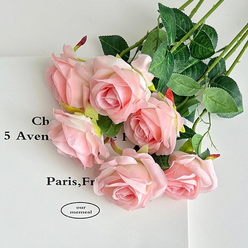 Rose simulation flower crushed ice blue rose home living room decoration Valentine's Day fake flower wedding hall decoration manufacturer wholesale