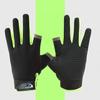 1 Pair Fishing Gloves Anti-Slip Breathable Two Finger Cut Rough Palm Great Friction Hands Protection Contrast Color Touch Screen