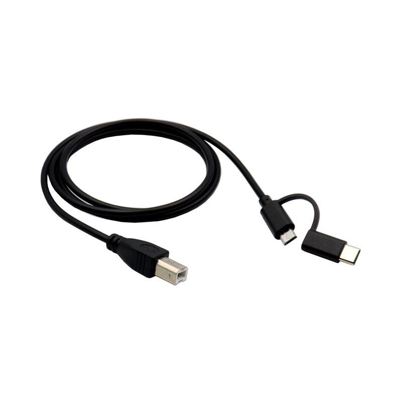 2-в-1 USB-C/Micro USB кабель для принтера и электропианино для Android