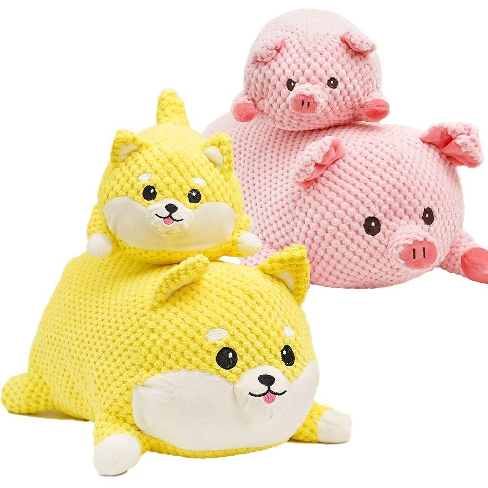 Cute Speak Up Squeaky Dog Corgi&Pig Animal Shape Pet Squeeze Sound Bite-resistant Portable Pet Chew Gift