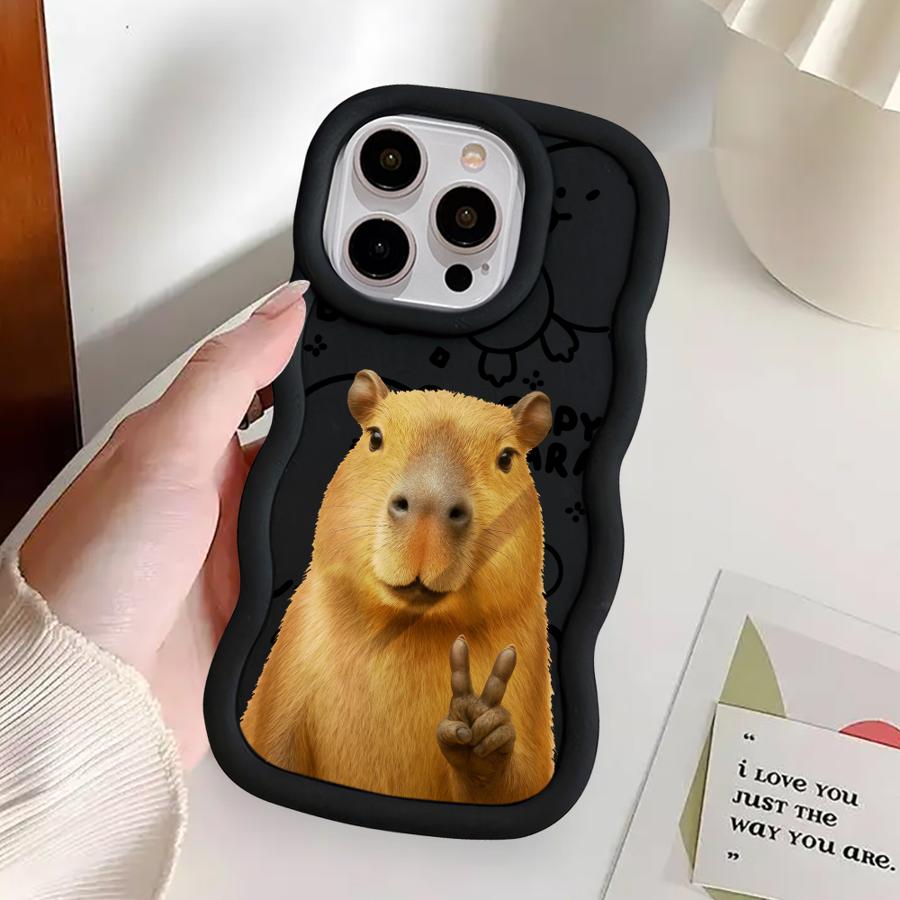 Мягкий чехол для телефона для iPhone 13 15 Plus 11 8 14 17 Air 16 Pro Max 12 XR Капибара Милый Модный