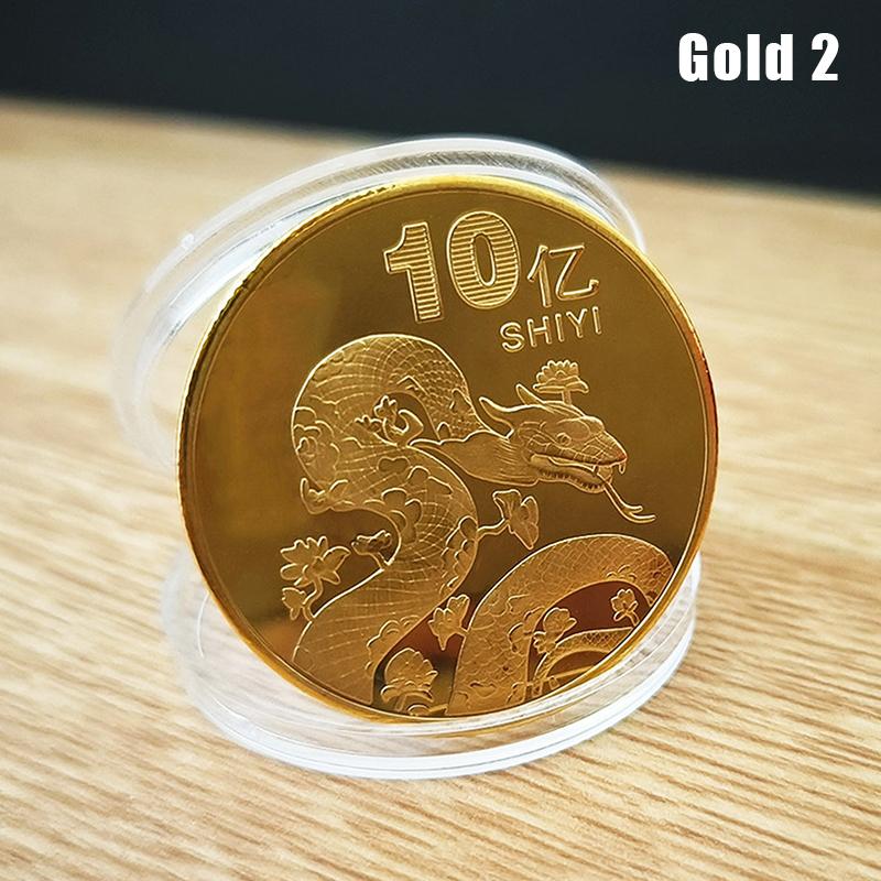 1 шт. 2025 год Змеи памятные монеты китайский зодиак змея медали 3D рельефные монеты коллекционные монеты года