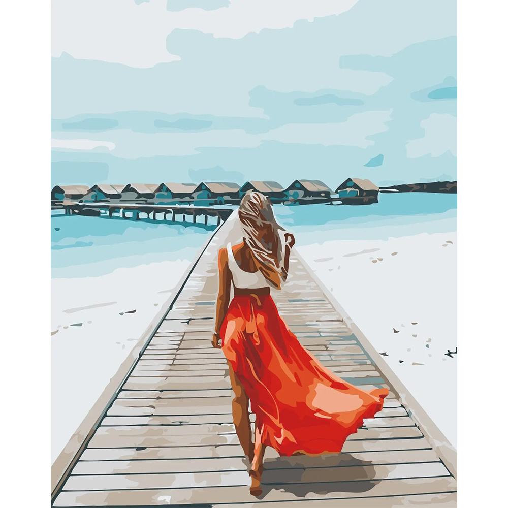 Безрамная картина, сделай сам, картина по номерам, женская раскраска по номерам, акриловая картина на холсте, ручная роспись, искусство рисования