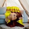 Curious George Theme Printed Blanket - Perfect for Couch, Bed, Travel & Outdoor Use | Machine Washable, Cozy & Durable.