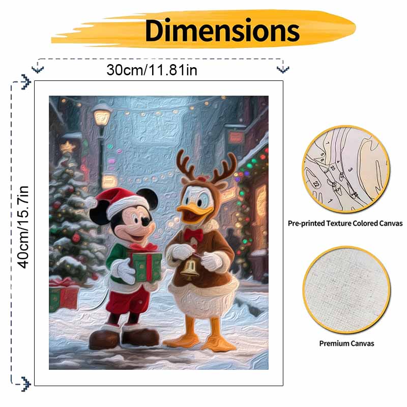 Disney Микки Маус и Дональд Дак Рождественская масляная живопись цифровая живопись арт-набор ручной работы DIY подарки украшения для дома