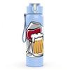 1PC Beer Mug Foam Vintage Line Print 750ml Color Plastic Sports Water Bottle Leakproof Flip Straw Lid Suitable for Sports Office Home Use