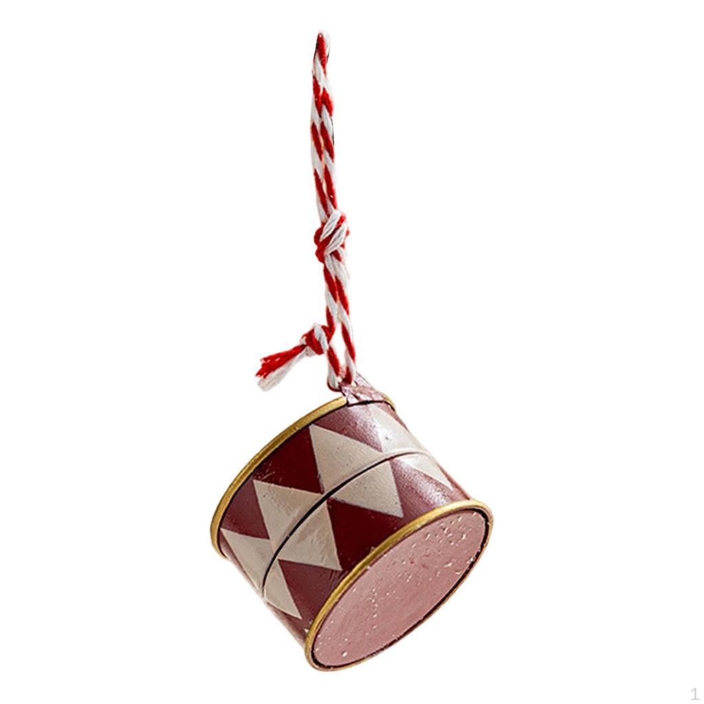 Christmas Decoration Hanging Drum Ornament Lightweight Reusable Iron Suitable for Party Office Home