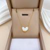 Titanium Steel Pendant Necklace Tilted Shell Heart Clavicle Chain New Necklace  Jewelry Accessories