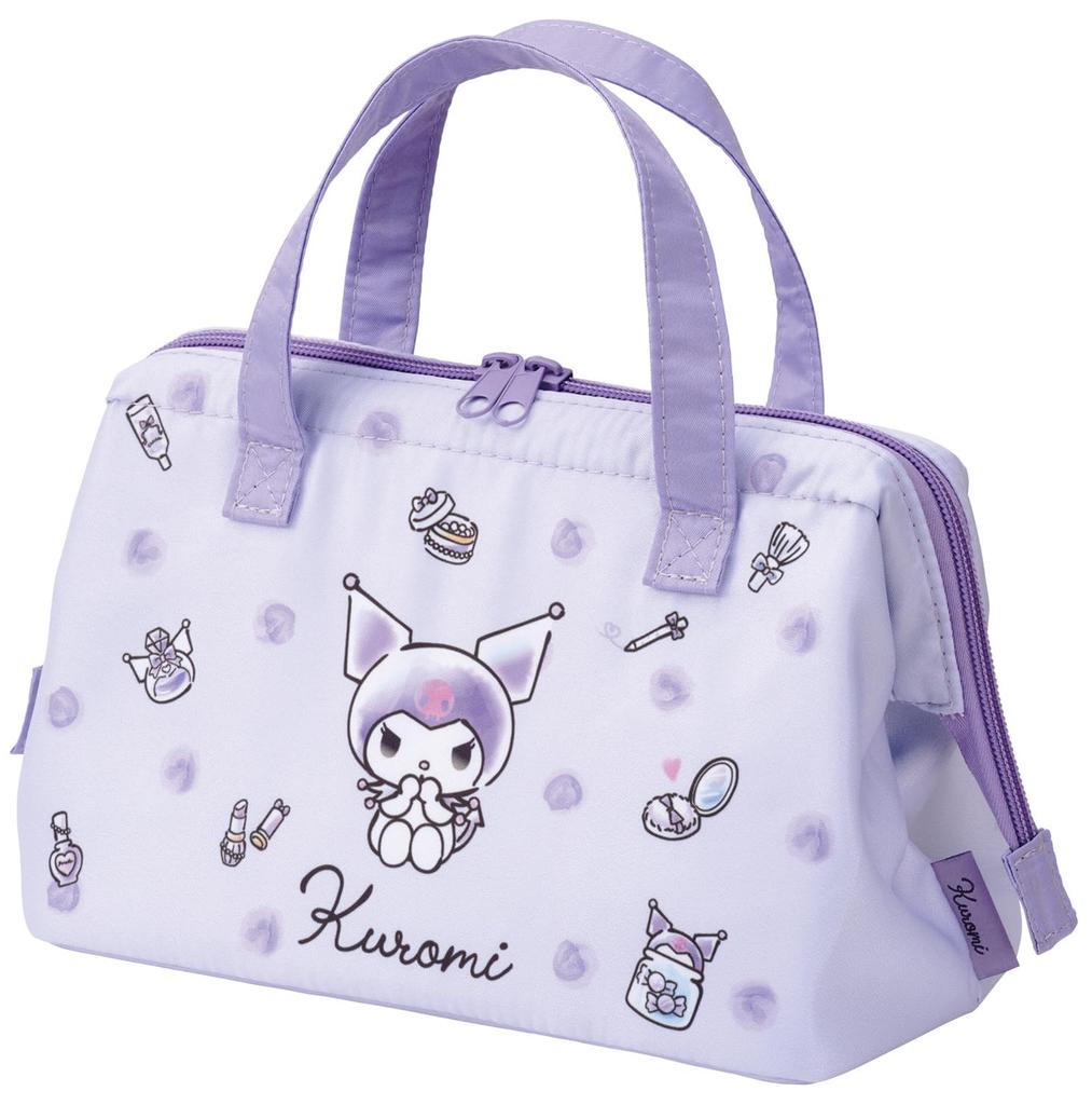 Skater Lunch Bag, Insulated, Clasp Purse, Women's, Sanrio, Kuromi, Watercolor Cosmetics, KGA1-A