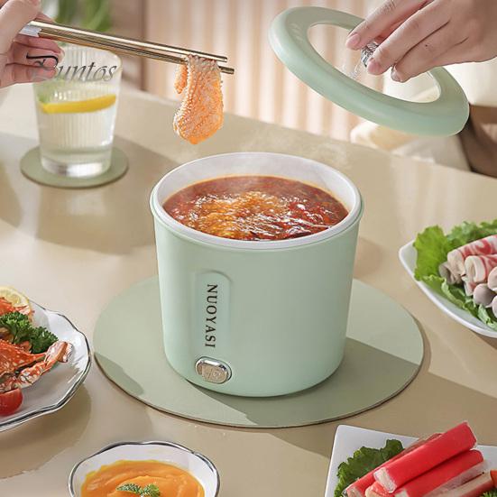 Электрическая кастрюля 1 л, мини-плита для рамэна, защита от перегрева, легко чистится, портативная, многофункциональная, электрическая кастрюля с вилкой стандарта США